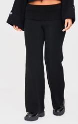 Prettylittlething Fekete Klasszikus Kötött Gumis Egyenes Nadrág Prettylittlething L