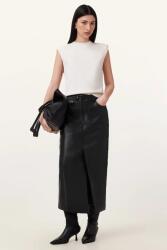 AllSaints bőr szoknya EDEN fekete, midi, egyenes, W008RC - fekete 34