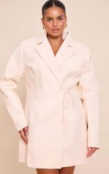 Prettylittlething Krémszínű Sima Oversize Blézer Prettylittlething Derékban Megkötve 54
