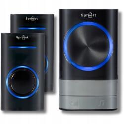 Spreest Akkumulátor Nélküli Vezeték Nélküli Csengő Ajtóhoz Vízálló 2 Gomb (Dzwonek bezprzewodowy 2P189-BB 2T1R Czarny)