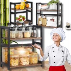 SONGMICS Polc Konyhai Állvány Szervező Pult Fűszertartó Bambusz Állvány! (REAGŁ PÓŁKA NA PRZYPRAWY ORGANIZER STOJAK)