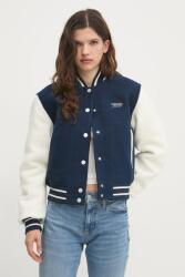 Tommy Jeans bomber dzseki gyapjú keverékből sötétkék, átmeneti, DW0DW19320 - sötétkék S