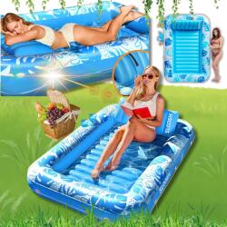  Úszó Matrac Felfújható Napozóágy 4IN1 Vízpárnával! (LEŻAK DO PŁYWANIA DO OPALANIA WYGODNY FOTEL)