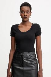 Guess póló selyemkeverékből TINA fekete, W5YP11 KCNH2 - fekete XXL