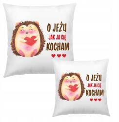  Valentin Napi Ajándék Párna Fiúnak Lánynak Fehér Sündisznó 40x40cm (poduszka walentynki)