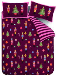 Catherine Lansfield Розово-лилаво единично спално бельо 135x200 cm Nutcracker Stripe - Catherine Lansfield (BD/60650/W/SQS/PLU)