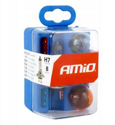 AMiO 8 db H7-es halogénizzó és biztosítékkészlet autóba