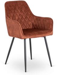 Klubfotel Étkezőszék BRESSO bársony, terrakotta