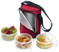 Tescoma FRESHBOX ételhordó, 3 ételtároló dobozzal, 1, 5 l, bordeaux (892211-00)