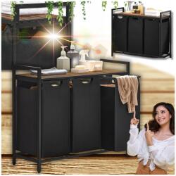  Nagy szennyeskosár, szennyestartó, szennyesválogató polccal Loft stílus! (Kosz nowoczesny premium do domu łazienki!)