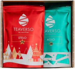 TEAVERSO Kosár Szett Ajándékdoboz Karácsonyi Ajándék Karácsonyra 2X Tea (1347)