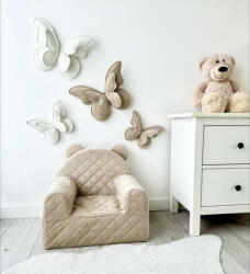 PetitLaMisska 3D fali pillangó dekoráció - bézs (2db-ot tartalmaz) (435217)
