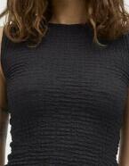  Fekete Felső Aszimmetrikus Fodros Nyitott Vállú Pretylittlething 32