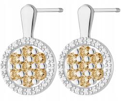 ZŁOCISTO Fehér Arany Fülbevaló Barna Gyémántokkal, Csavarható Stiftes Arany 585 (DLA DZIEWCZYNY NARZECZONEJ)