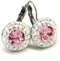 APHRODITÉ kapcsos fülbevaló - 14 mm (light rose-crystal) (20220914700)
