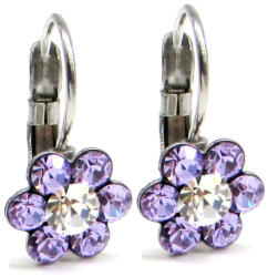  Kis virág fülbevaló - violet-fehér (5 éves kortól tinédzser korig) (20244122214)