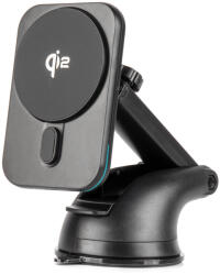 AMiO Gyors mágneses vezeték nélküli ablakos műszerfali autós töltő Qi2 15W AMIO-04181 (04181)
