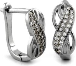 Lovrin 925-ös ezüst fülbevaló, angol kapcsos, cirkónia kövekkel díszített, kényelmes záródású, divatos
