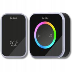 Spreest Vezeték Nélküli Kapucsengő Elemes Vízálló Kültéri Led (Dzwonek bezprzewodowy M488-BS 1T1R Czarny)