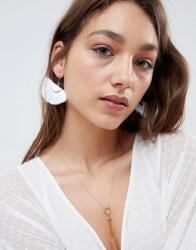  Nylon Fülbevaló, Fehér Félkör Alakú