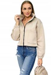 Kesi Bélelt pamut pulóver cipzárral, világos bézs