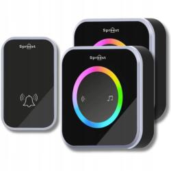 Spreest Vezeték Nélküli Kapucsengő Elemes Kapuhoz Vízálló 2 Db (Dzwonek bezprzewodowy M488488-BS 1T2R Czarny)