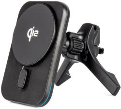 AMiO Gyors mágneses vezeték nélküli légtelenítő műszerfali autós töltő Qi2 15W AMIO-04180 (04180)