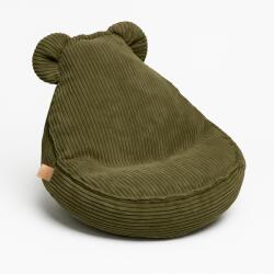 MeowBaby® Fotoliu puf pentru copii meowbaby aesthetic sako bag, teddy khaki, certificat oeko-tex, usor de curatat