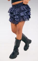 Prettylittlething Fekete Mintás Klasszikus Mini Szoknya Fodros Prettylittlething 34