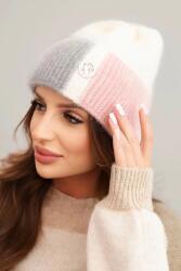 Kesi Színes viszkóz női sapka dekoratív ekrü gombbal szürke (5907302147356)