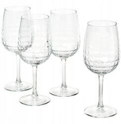 IKEA Fehér-piros Borospoharak Üveg 470ml Ikea Frojda 4 db (205.861.56)