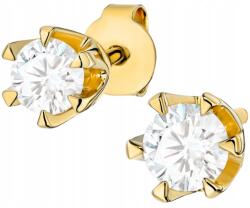ZŁOCISTO Klasszikus Arany Fülbevaló Stiftes Laboratóriumi Gyémántokkal Ajándék (DLA DZIEWCZYNY NARZECZONEJ)