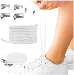  Rugalmas gumis cipőfűzők, nem kell kötni, Fehér cipőfűző 2db (5905884011034)