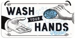 Nostalgic Art Germany Placă metalică cu Șnur 10 x 20 - Wash Your Hands - Spalati - Va pe Maini (2113)