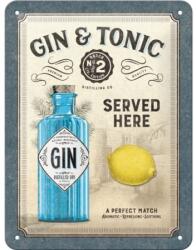 Nostalgic Art Germany Placă metalică 15 x 20 - Gin n Tonic Served Here - Gin Tonic Servit Aici (2215)