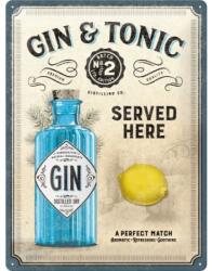 Nostalgic Art Germany Placă metalică 30 x 40 - Gin n Tonic Served Here - Gin Tonic servit aici (1707)