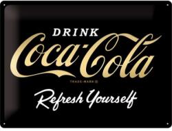 Nostalgic Art Germany Placă metalică 30 x 40 - Coca-Cola Logo Gold - Sigla Aurie (1844)