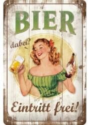 Nostalgic Art Germany Placă 20 x 30 - Bier Dabei - Eintritt Frei - Berea Este Gratuita (2244)