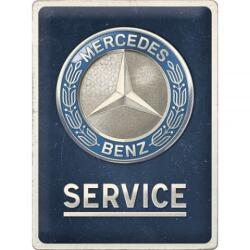 Nostalgic Art Germany Placă Decor 30 x 40 - Mercedes-Benz - Service Emblema Albastra (2438)