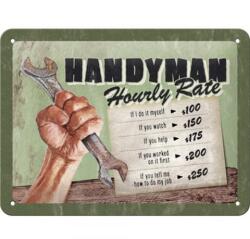 Nostalgic Art Germany Placă Decor metalică 15 x 20 - Handyman Hourly Rate - Mesterul și Tariful Orar (2424)