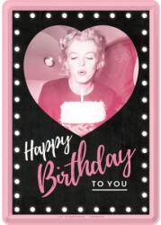 Nostalgic Art Germany Carte Poștală metalică - 10 x 14 - Marilyn Monroe Happy Birthday - la Multi Ani (1507)