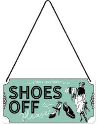 Nostalgic Art Germany Placă metalică cu Șnur 10 x 20 - Shoes Off - Va Rugam Sa Va Descaltati (1926)