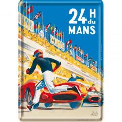 Nostalgic Art Germany Carte Poștală metalică - 24H Le Mans Racing Poster Blue - Afis Albastru Al Cursei Lemans (2530)
