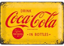 Nostalgic Art Germany Placă metalică 20 x 30 - Coca-Cola - Logo Yellow - Sigla pe Fundal Galben (1413)