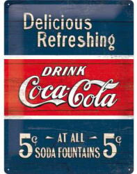 Nostalgic Art Germany Placă metalică 30 x 40 - Coca-Cola - Delicious Refreshing Blue - Delicios și Racoritor - Albastru (733)