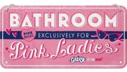 Nostalgic Art Germany Placă metalică cu Șnur 10 x 20 - Grease - Pink Ladies Bathroom - Toaleta Domnisoarelor Roz (2325)