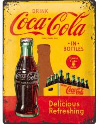 Nostalgic Art Germany Placă metalică 30 x 40 - Coca-Cola - în Bottles Yellow - Imbuteliat în Sticla - Galben (735)