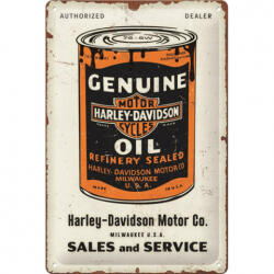 Nostalgic Art Germany Placă Decor metalică 20 x 30 - Harley Davidson Genuine Oil Can - Butoi de Ulei Autentic (2413)