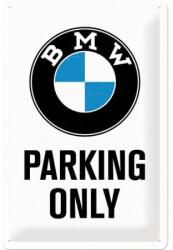 Nostalgic Art Germany Placă metalică 20 x 30 - BMW - Parking Only White - Parcare Doar pentru BMW - pe Alb (307)