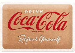 Nostalgic Art Germany Placă metalică 20 x 30 - Coca-Cola - Cardboard Logo - Sigla pe Fundal de Carton (1962)